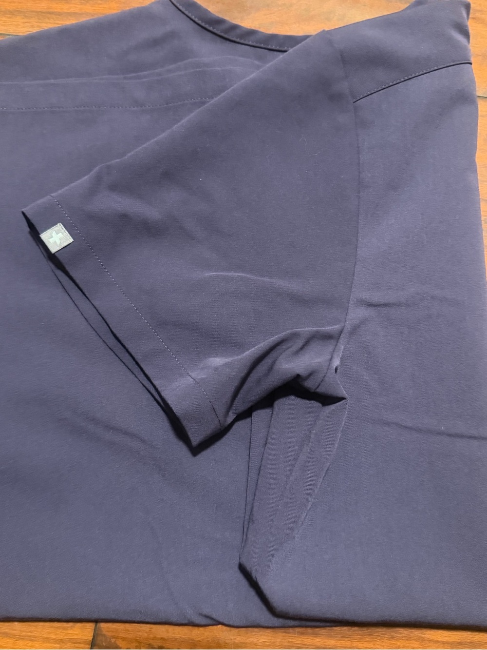 Figs Men’s Scrub Set in Deep Purple with Light Gray Drawstring - Picture 6 of 13